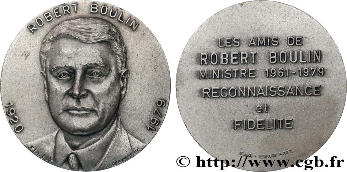 V REPUBLIC Médaille, Reconnaissance et fidélité à Robert Boulin AU