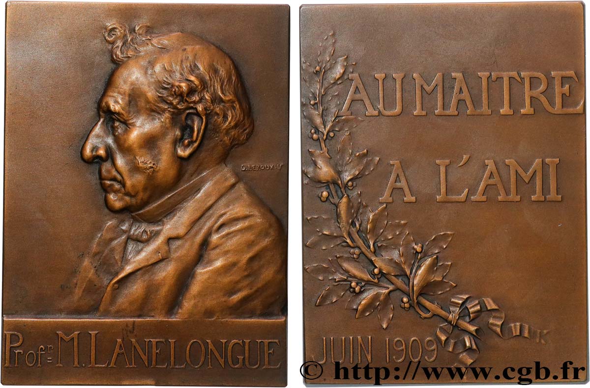 III REPUBLIC Plaquette, Professeur Martial Lanelongue AU