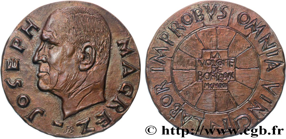 QUINTA REPUBLICA FRANCESA Médaille, Joseph MAGREZ EBC