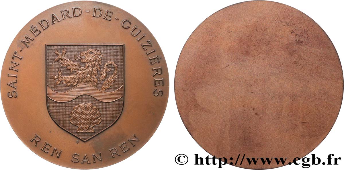 QUINTA REPUBBLICA FRANCESE Médaille, Ville de Saint-Médard-de-Guizières q.SPL