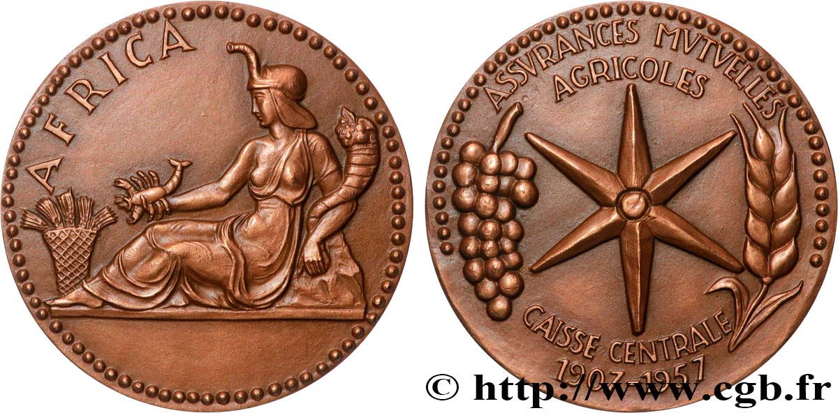 LES ASSURANCES Médaille, Caisse centrale, Africa VZ