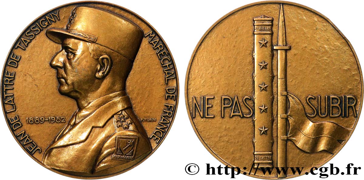 V REPUBLIC Médaille, Maréchal Jean de Lattre de Tassigny AU