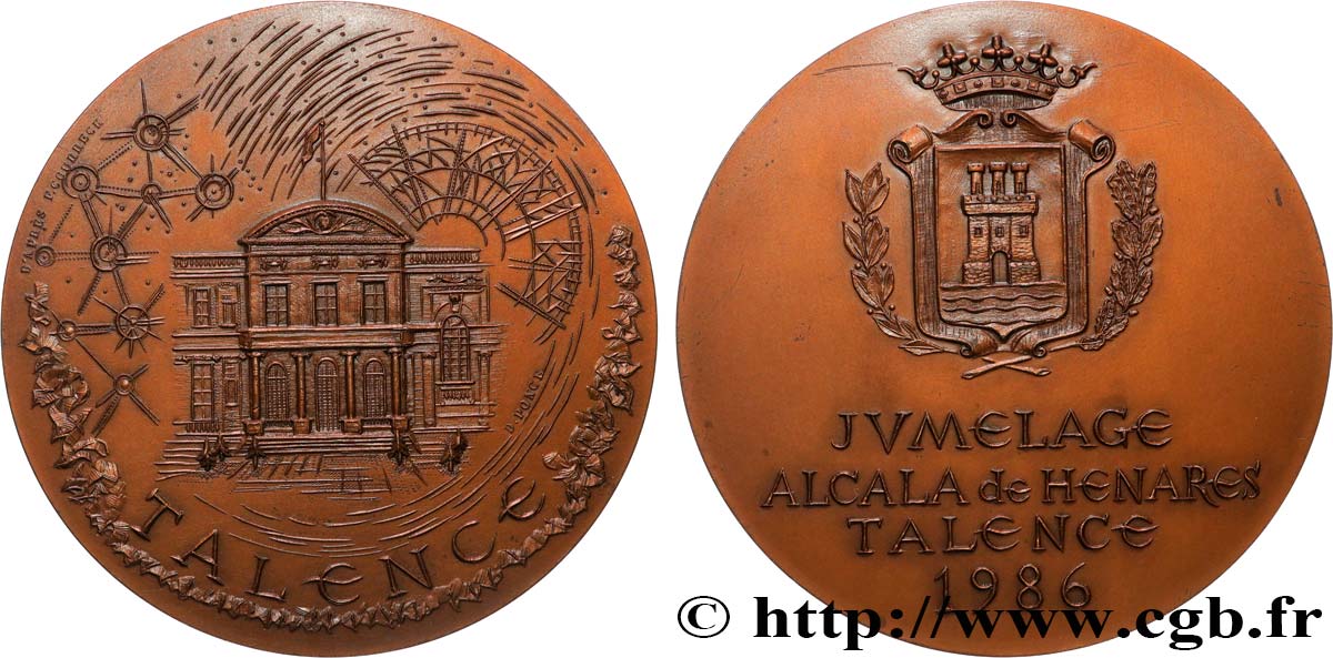 FUNFTE FRANZOSISCHE REPUBLIK Médaille, Jumelage des villes de Talence et de Alcala de Henares VZ/fVZ