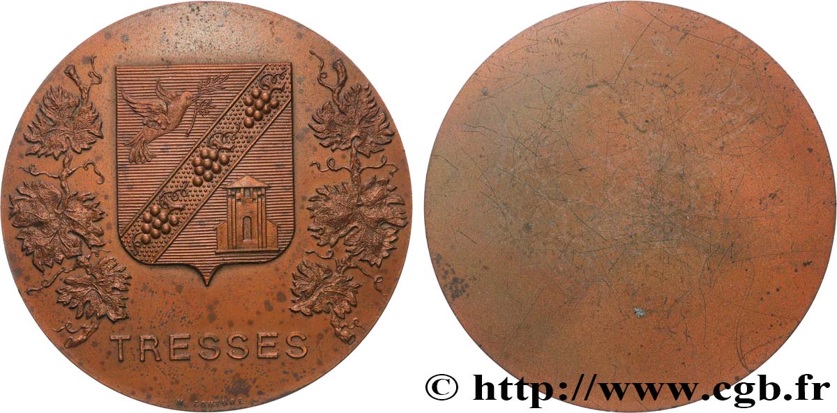 CINQUIÈME RÉPUBLIQUE Médaille, Ville de Tresses TTB+