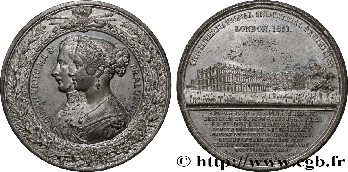 GROßBRITANNIEN - VICTORIA Médaille du Crystal Palace - Couple royal fVZ