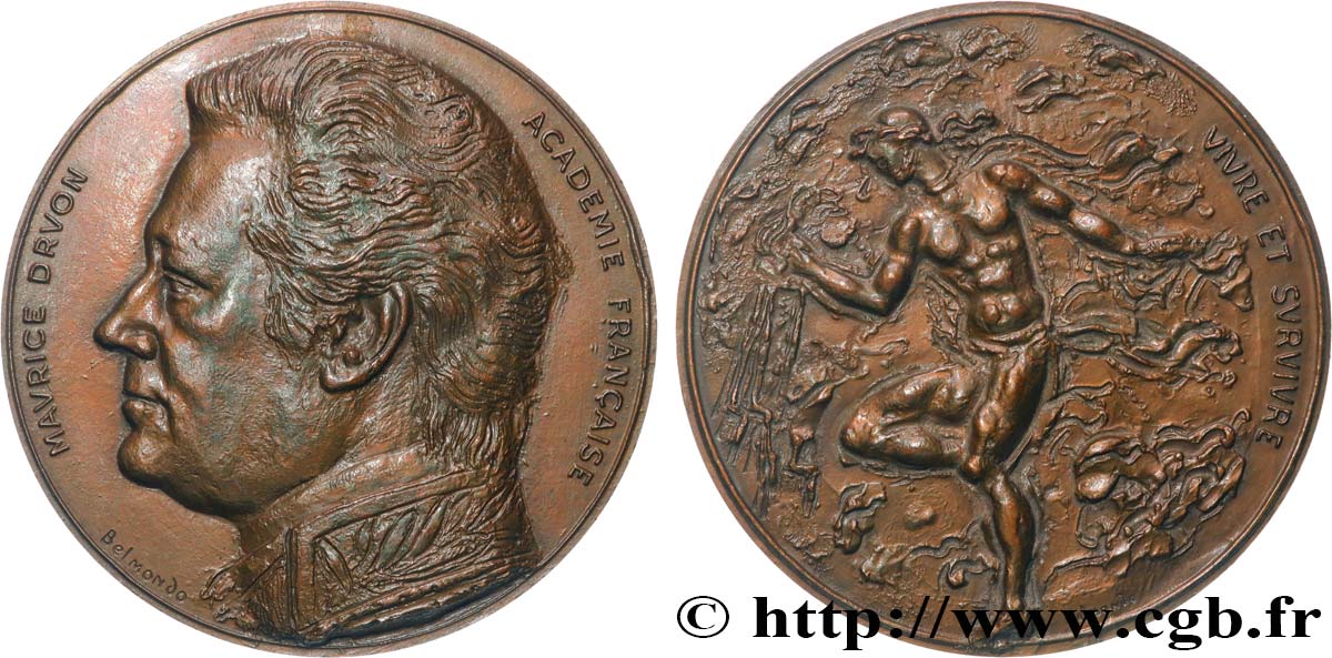 FUNFTE FRANZOSISCHE REPUBLIK Médaille, Maurice Druon VZ