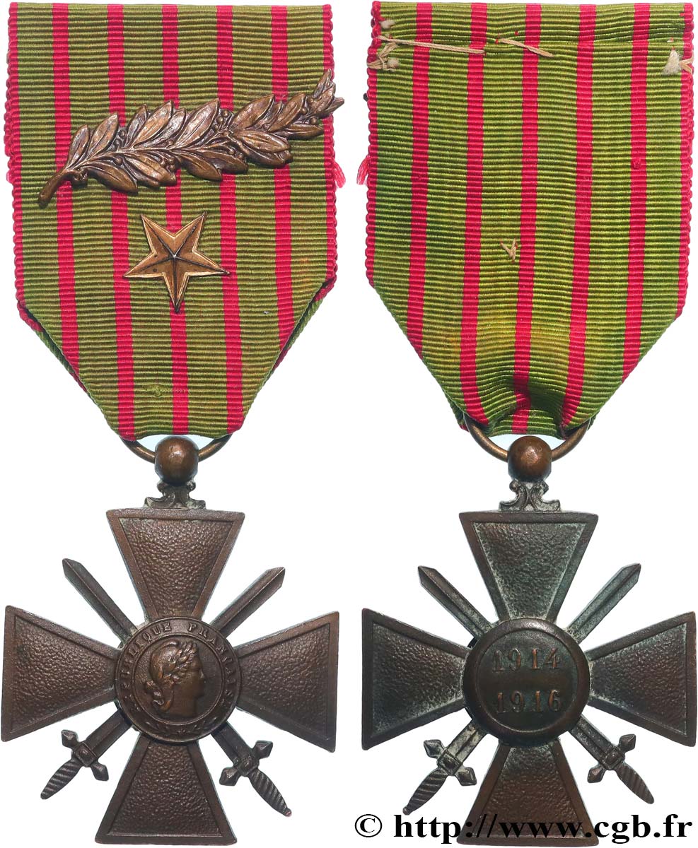 III REPUBLIC Croix de guerre, 1914-1916 XF