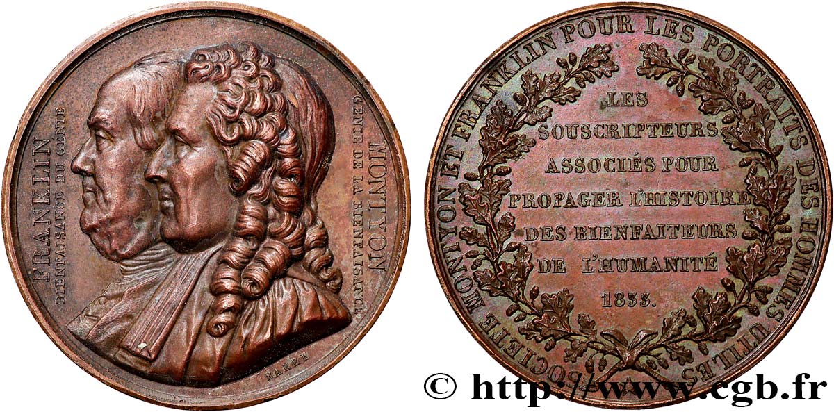 LUIGI FILIPPO I Médaille de la société Franklin et Montyon BB/q.SPL