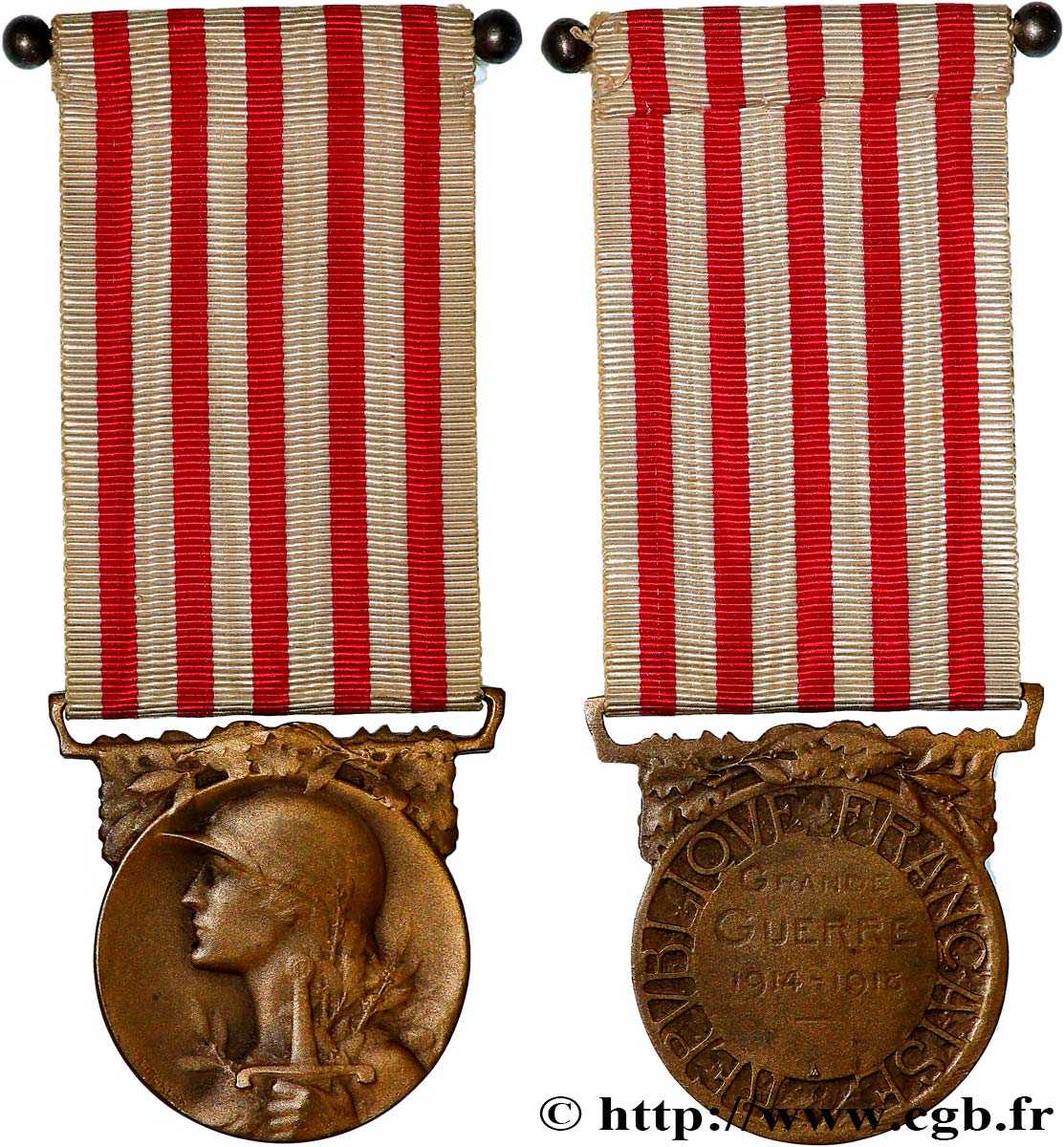 TERCERA REPUBLICA FRANCESA Médaille commémorative de la guerre 1914-1918 MBC+