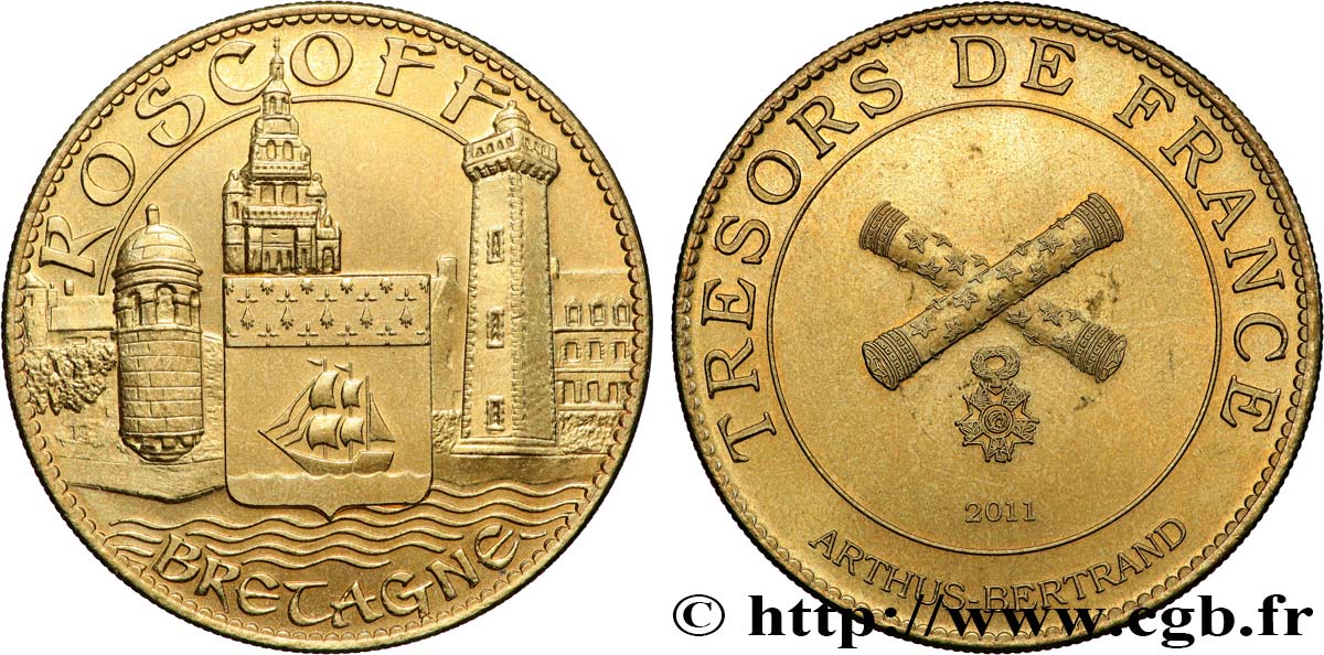 MÉDAILLES TOURISTIQUES Médaille touristique,Trésors de France, Roscoff, Bretagne TTB+