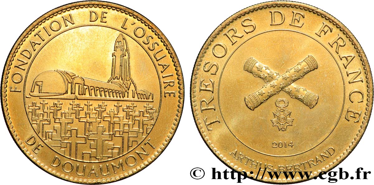 MÉDAILLES TOURISTIQUES Médaille touristique,Trésors de France, Fondation de l’ossuaire de Douaumont TTB+