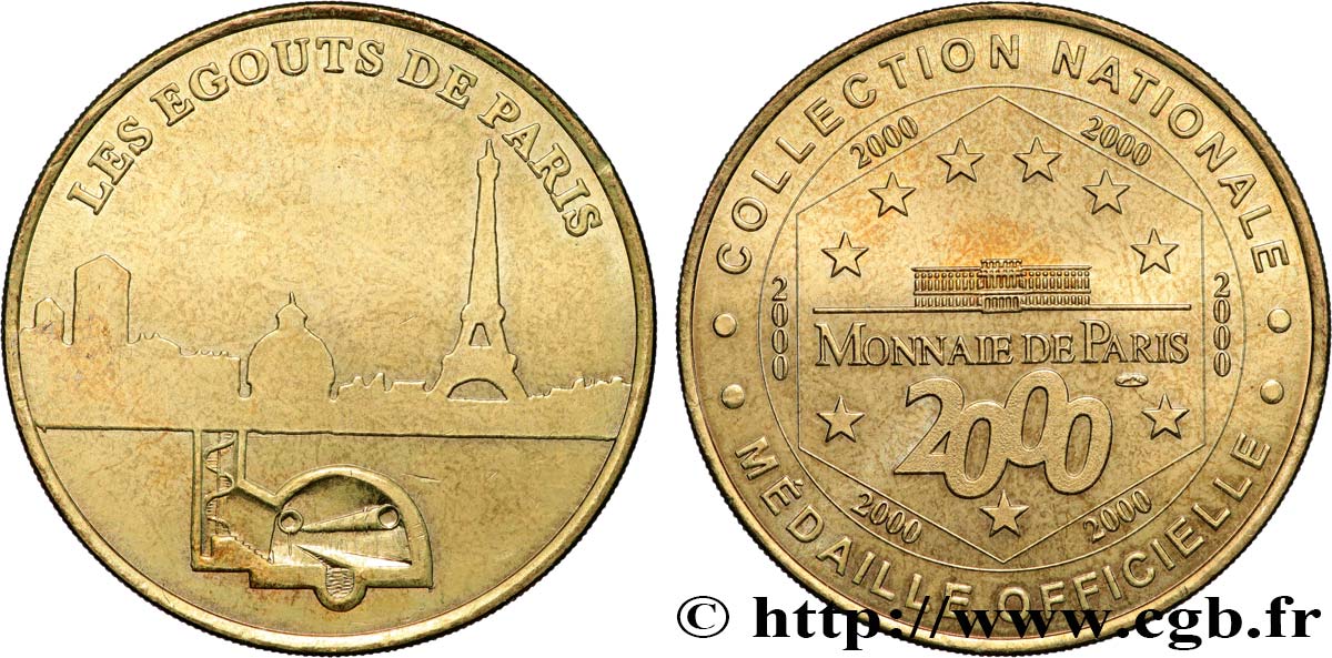MÉDAILLES TOURISTIQUES Médaille touristique, Les égouts de Paris TTB+