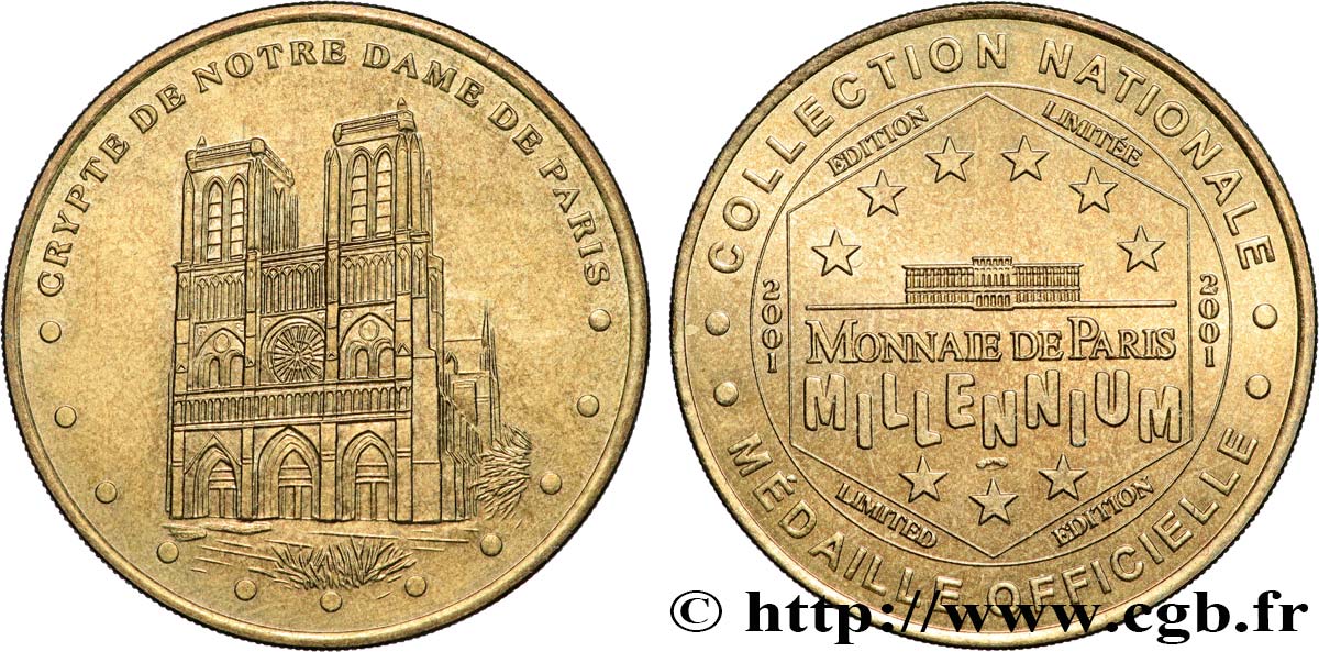 MÉDAILLES TOURISTIQUES Médaille touristique, Crypte de Notre-Dame de Paris TTB+
