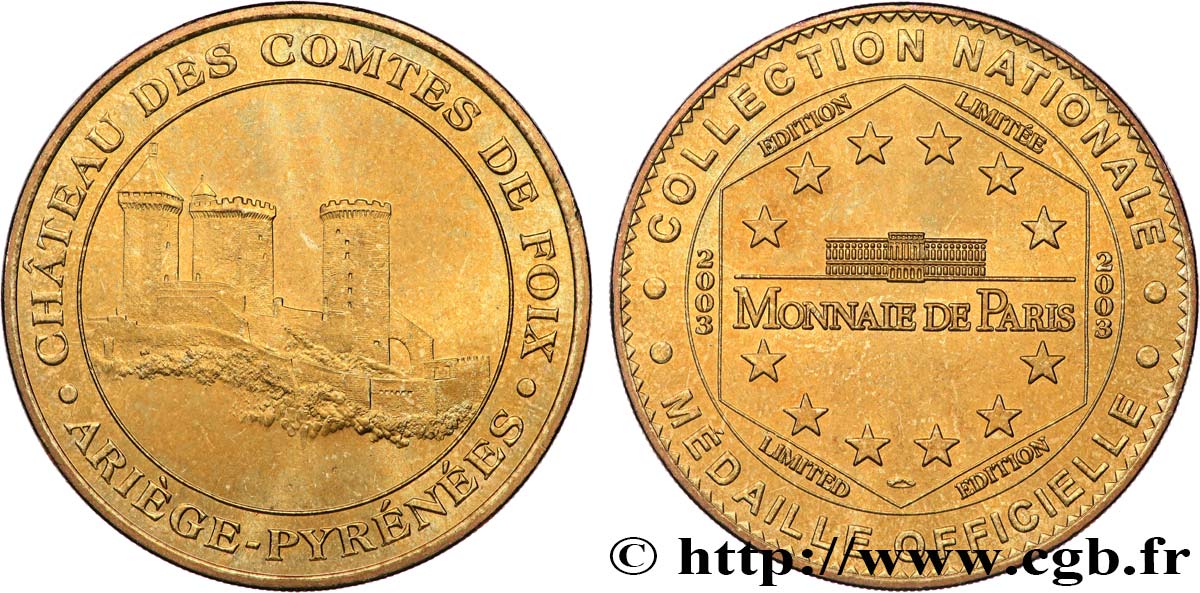 MÉDAILLES TOURISTIQUES Médaille touristique, Château des comtes de Foix, Ariège-Pyrénées SUP