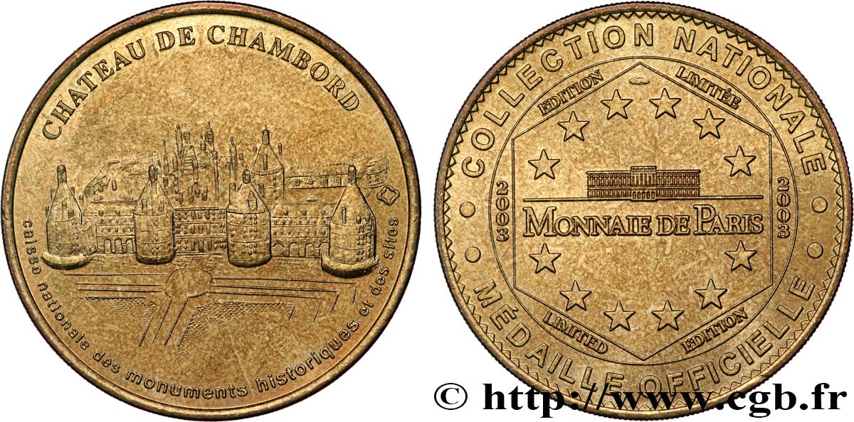 MÉDAILLES TOURISTIQUES Médaille touristique, Château de Chambord SUP