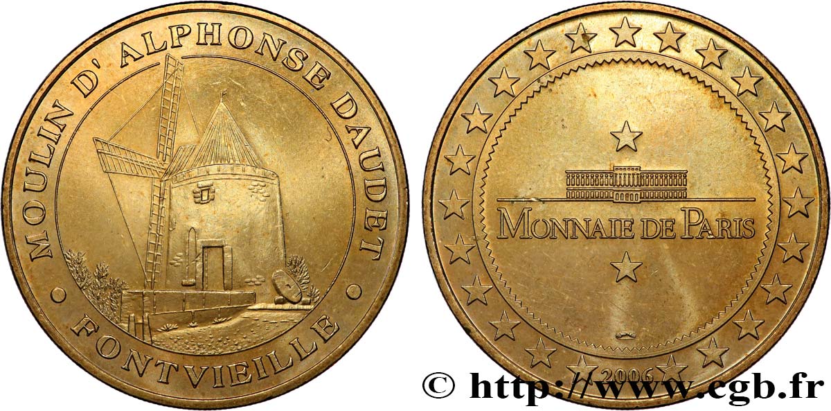 MÉDAILLES TOURISTIQUES Médaille touristique, Le moulin d’Alphonse Daudet, Fontvieille SUP