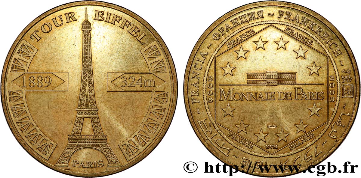 TOURISTIC MEDALS Médaille touristique, La Tour Eiffel EBC