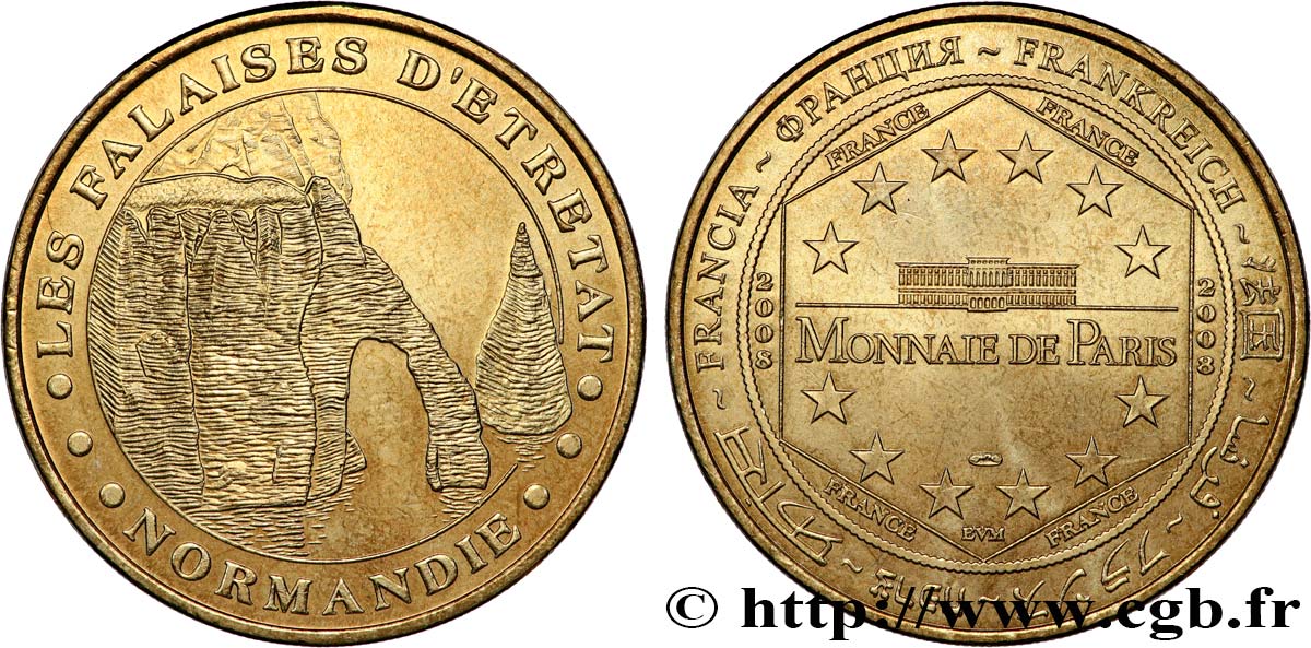 MÉDAILLES TOURISTIQUES Médaille touristique, Les falaise d’Etretat, Normandie SUP