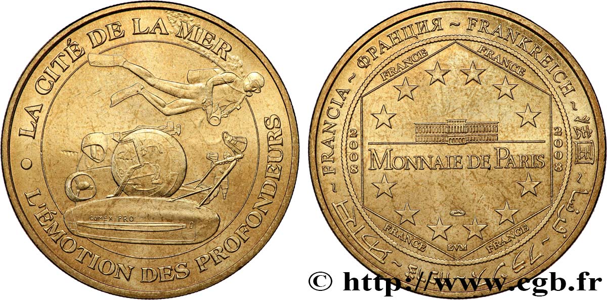 TOURISTIC MEDALS Médaille touristique, La cité de la Mer, Cherbourg EBC