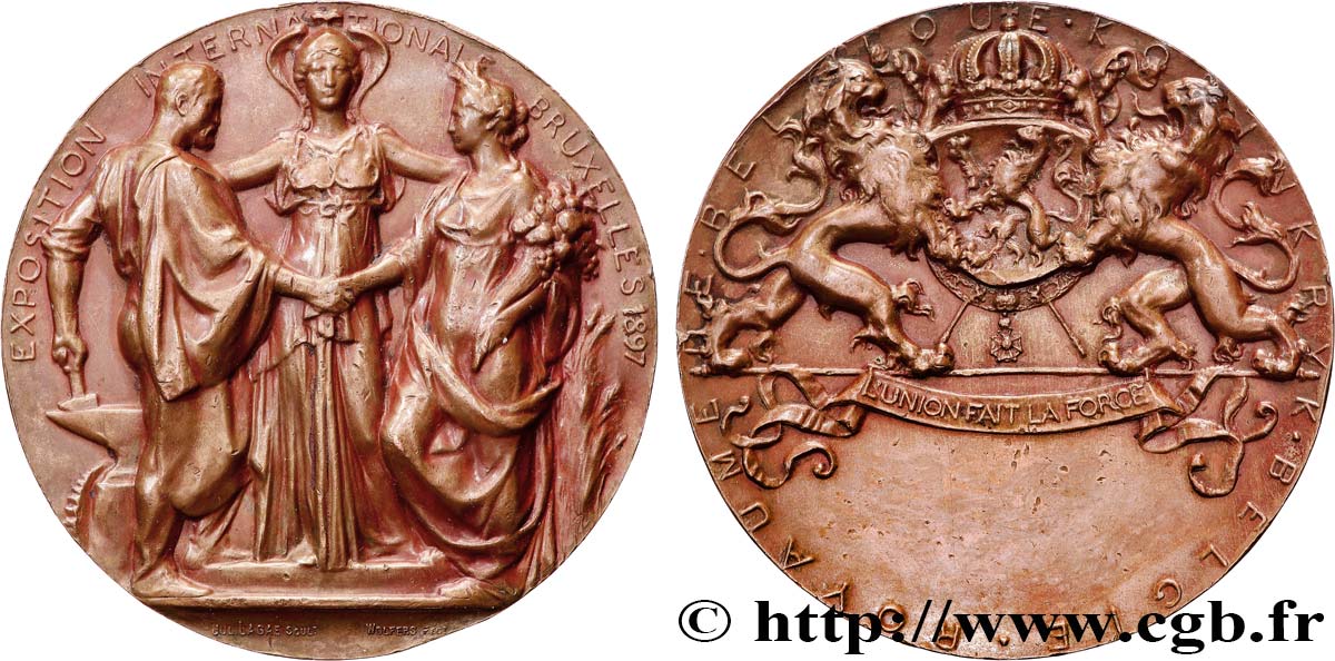 BELGIQUE - ROYAUME DE BELGIQUE - LÉOPOLD II Médaille, Exposition internationale SS