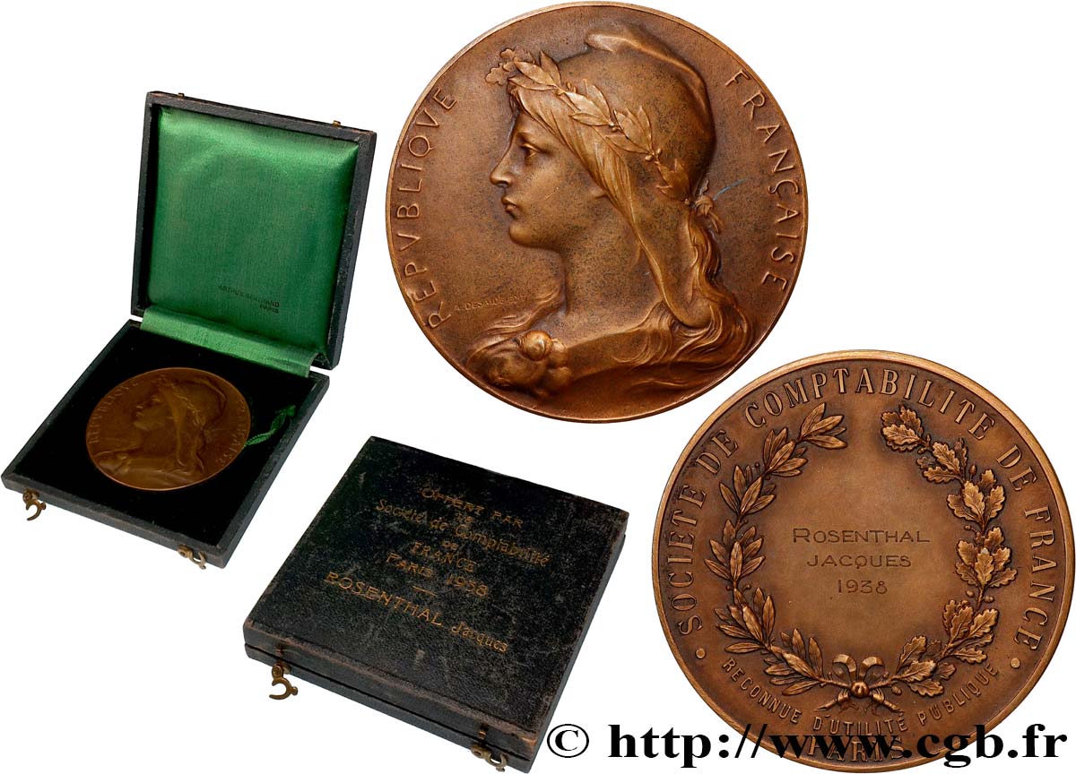 FRANCE MÉDAILLE 1914 Cinquantenaire de Société Générale bronze argenté