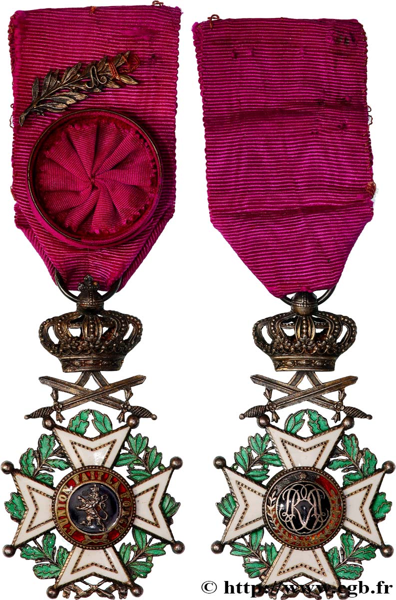 BELGIQUE - ROYAUME DE BELGIQUE - LÉOPOLD II Médaille, Ordre de Léopold, Officier VZ/fVZ