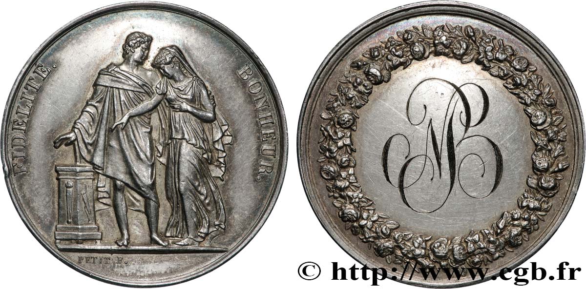 AMOUR ET MARIAGE Médaille de mariage, Fidélité et Bonheur AU