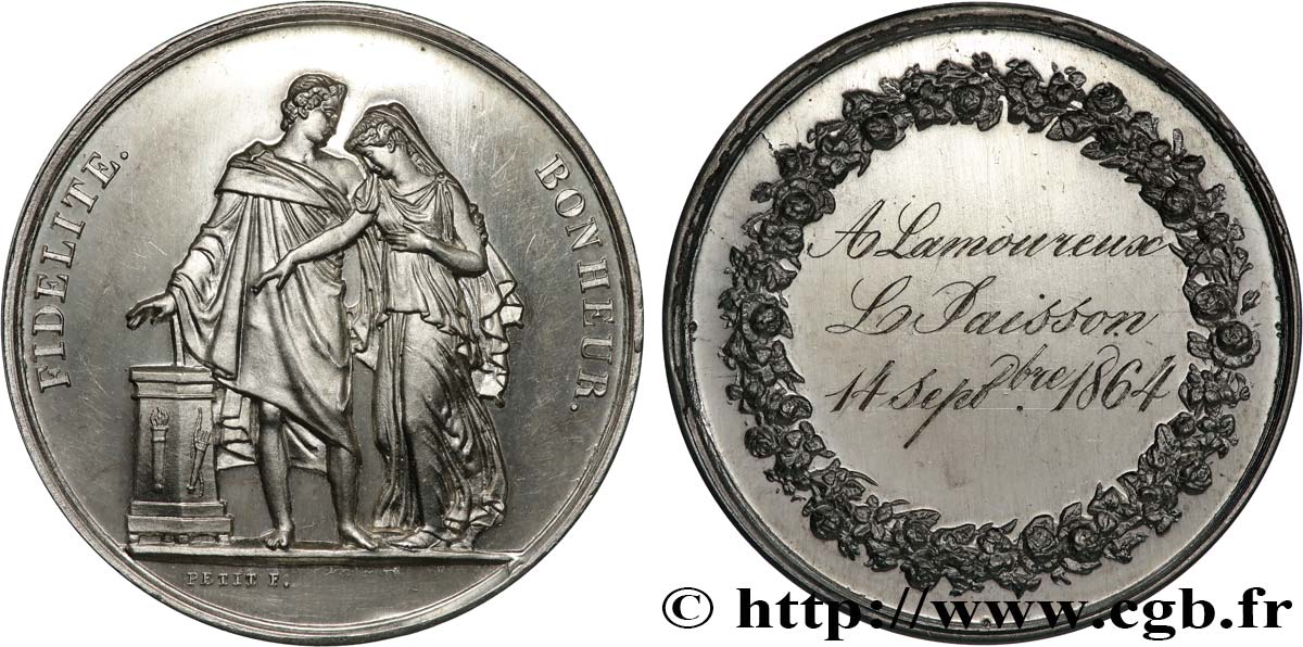 AMOUR ET MARIAGE Médaille de mariage, Fidélité et Bonheur fST/VZ