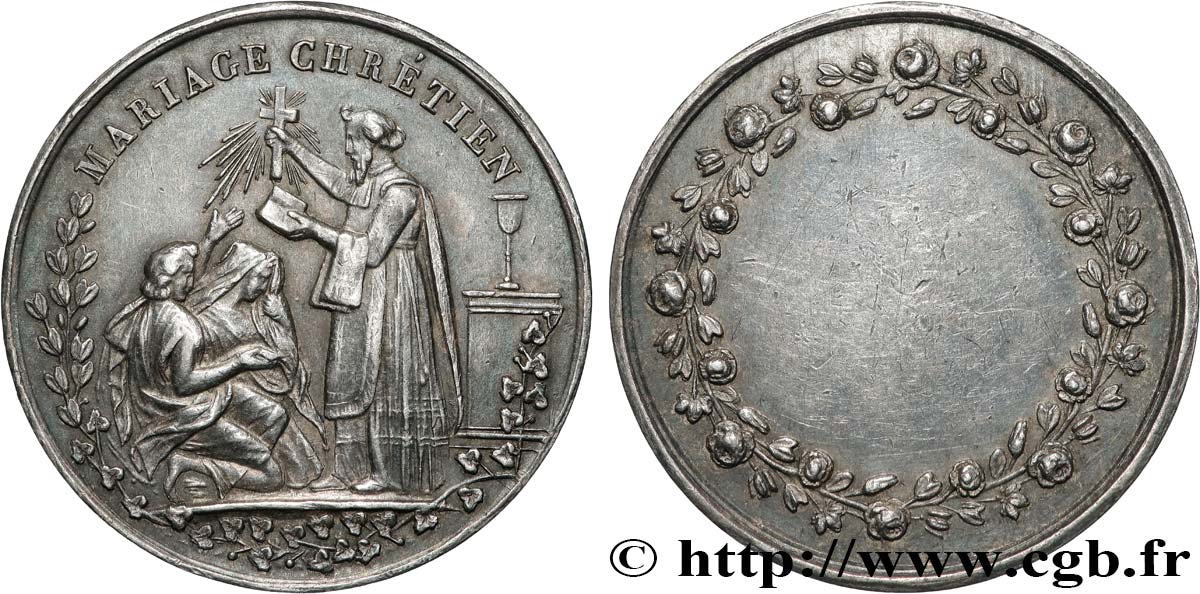 AMOUR ET MARIAGE Médaille, Mariage chrétien TTB+/TTB