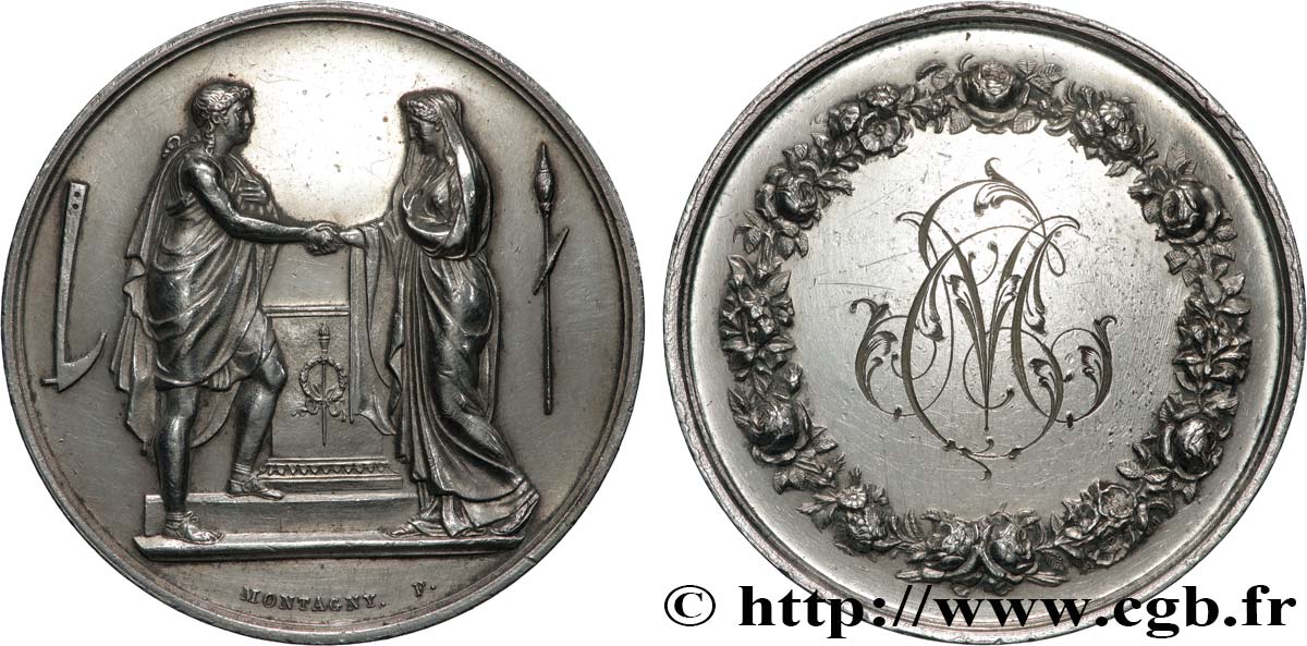 AMOUR ET MARIAGE Médaille de mariage, Couple antique MBC+