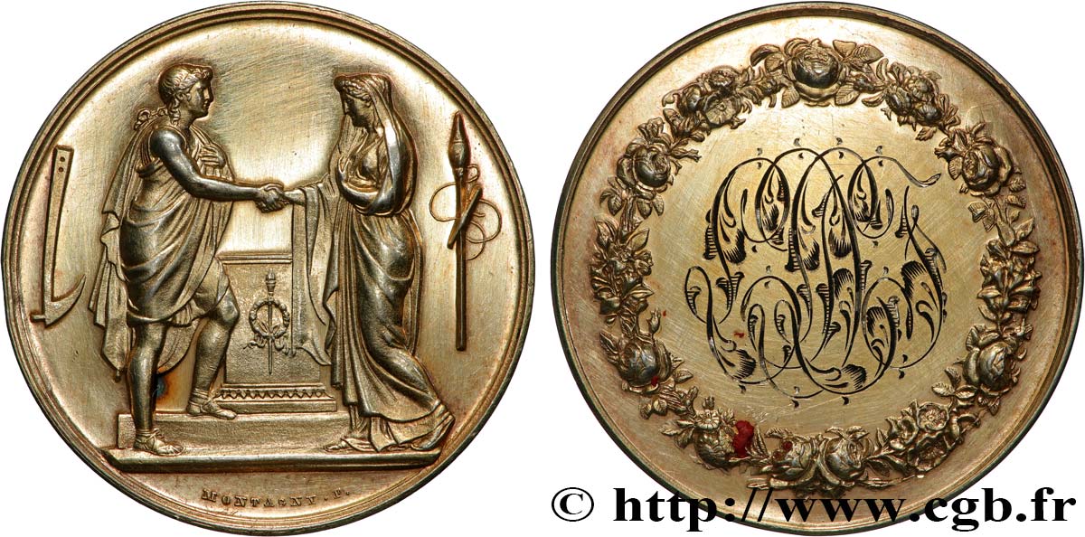 LOVE AND MARRIAGE Médaille de mariage, Couple antique AU