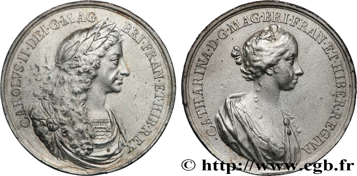ANGLETERRE - ROYAUME D ANGLETERRE - CHARLES II Médaille, Mariage de Charles II et Catherine Henriette de Bragance BB