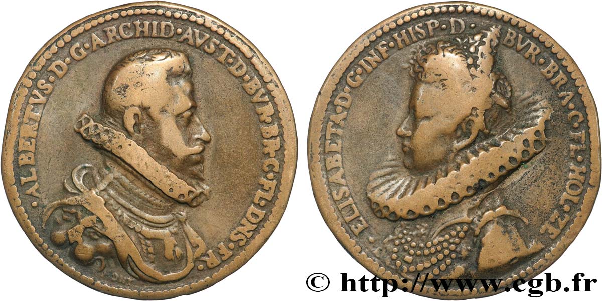 NETHERLANDS Médaille, Mariage d’Albert, Archiduc d’Autriche et Elisabeth Eugénie VF