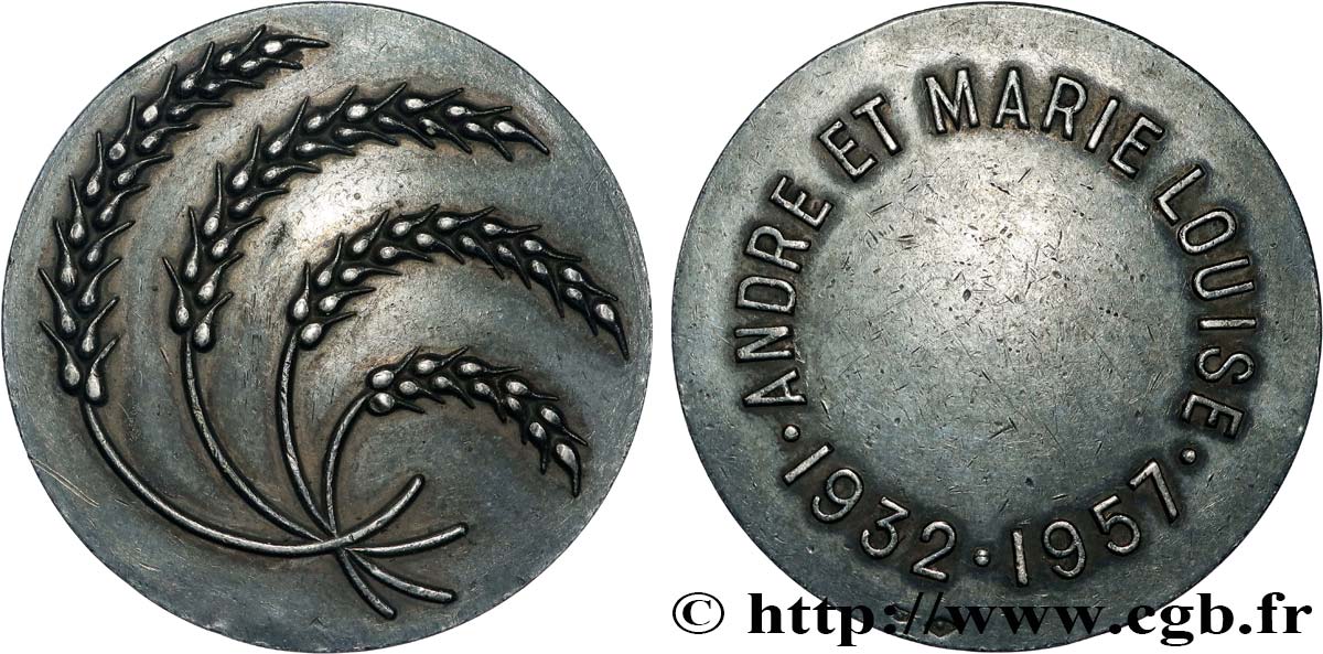 AMOUR ET MARIAGE Médaille de mariage, Noces d’argent TTB+