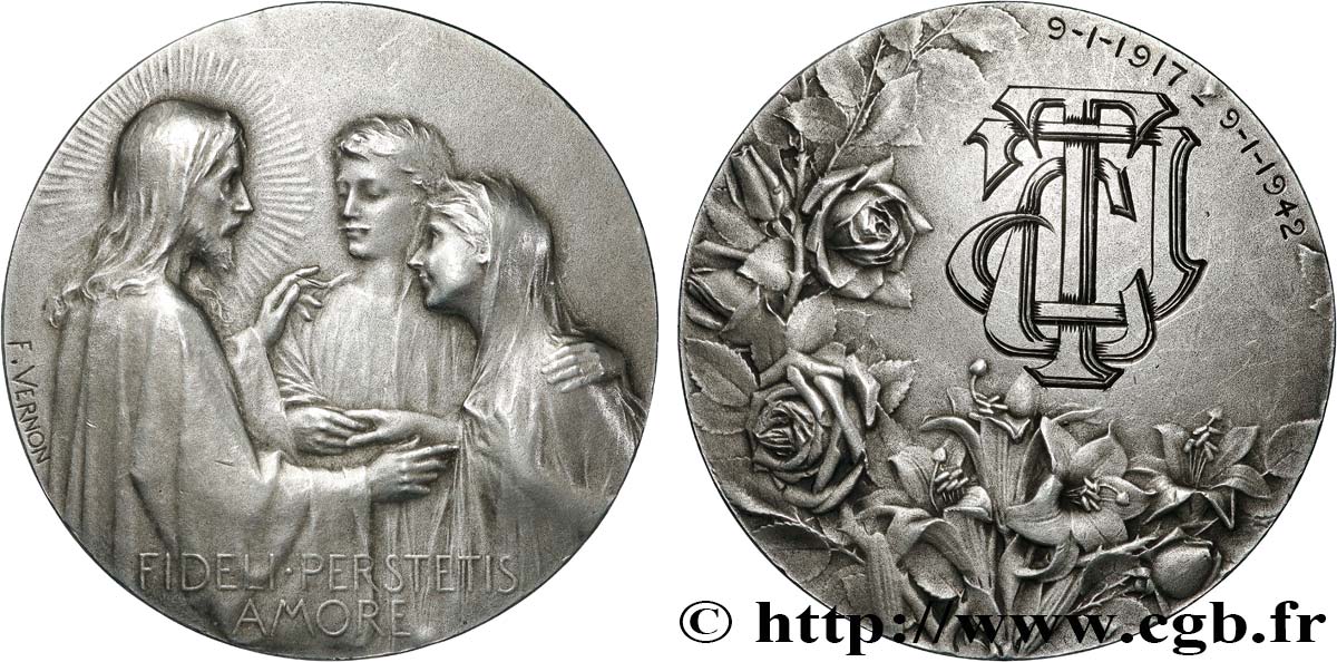 TROISIÈME RÉPUBLIQUE Médaille de mariage TTB+