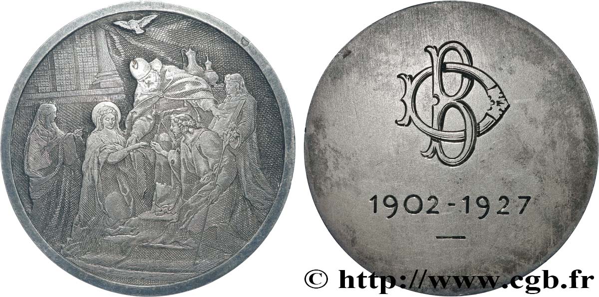 Médaille De Mariage En Argent Massif – XXème Siècle – Médailles Françaises Anciennes