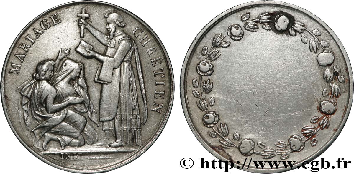 AMOUR ET MARIAGE Médaille, Mariage chrétien TTB+