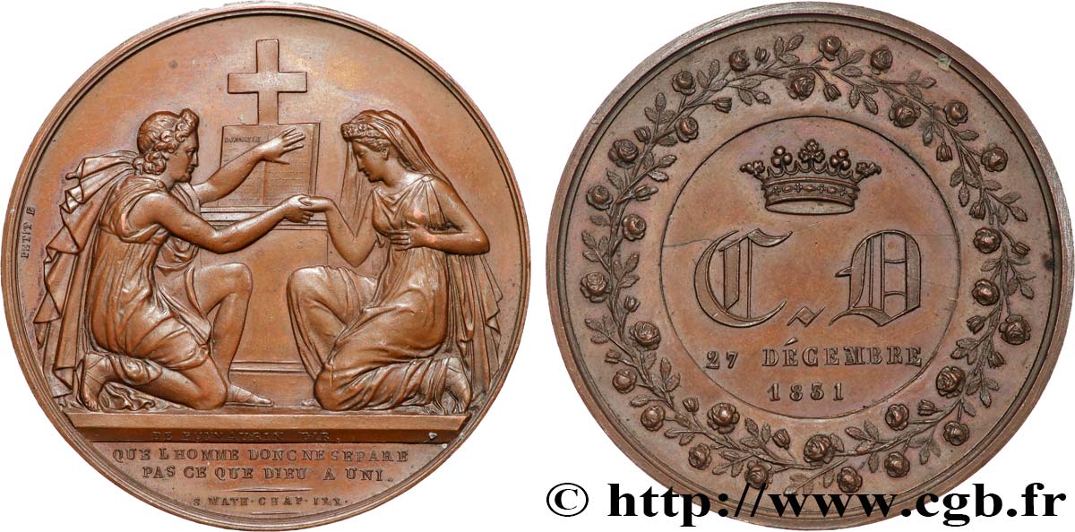 AMOUR ET MARIAGE Médaille de mariage TTB+/SUP