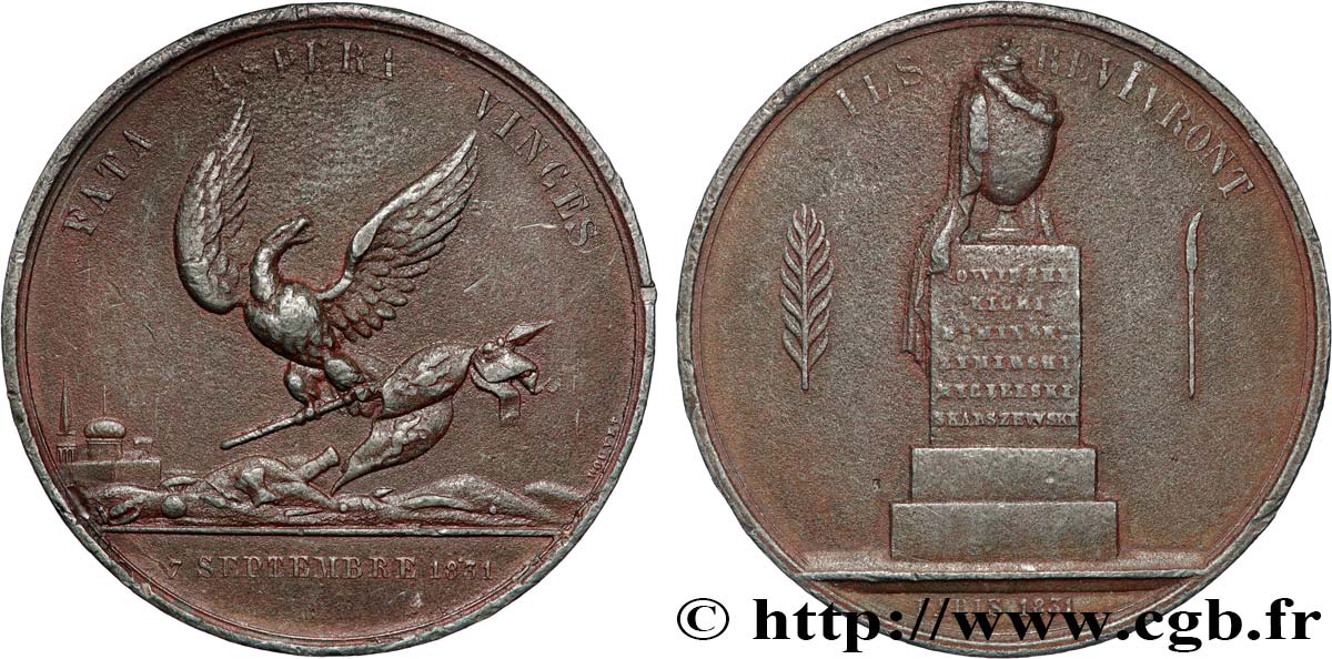 POLOGNE - ROYAUME DE POLOGNE - NICOLAS Ier Médaille, Insurrection de Novembre 1830-1831 TTB