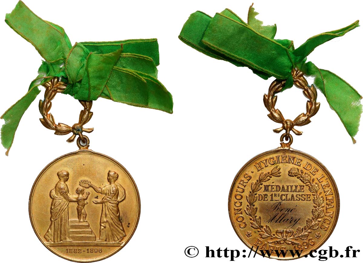 III REPUBLIC Médaille, Hygiène de l’enfance AU