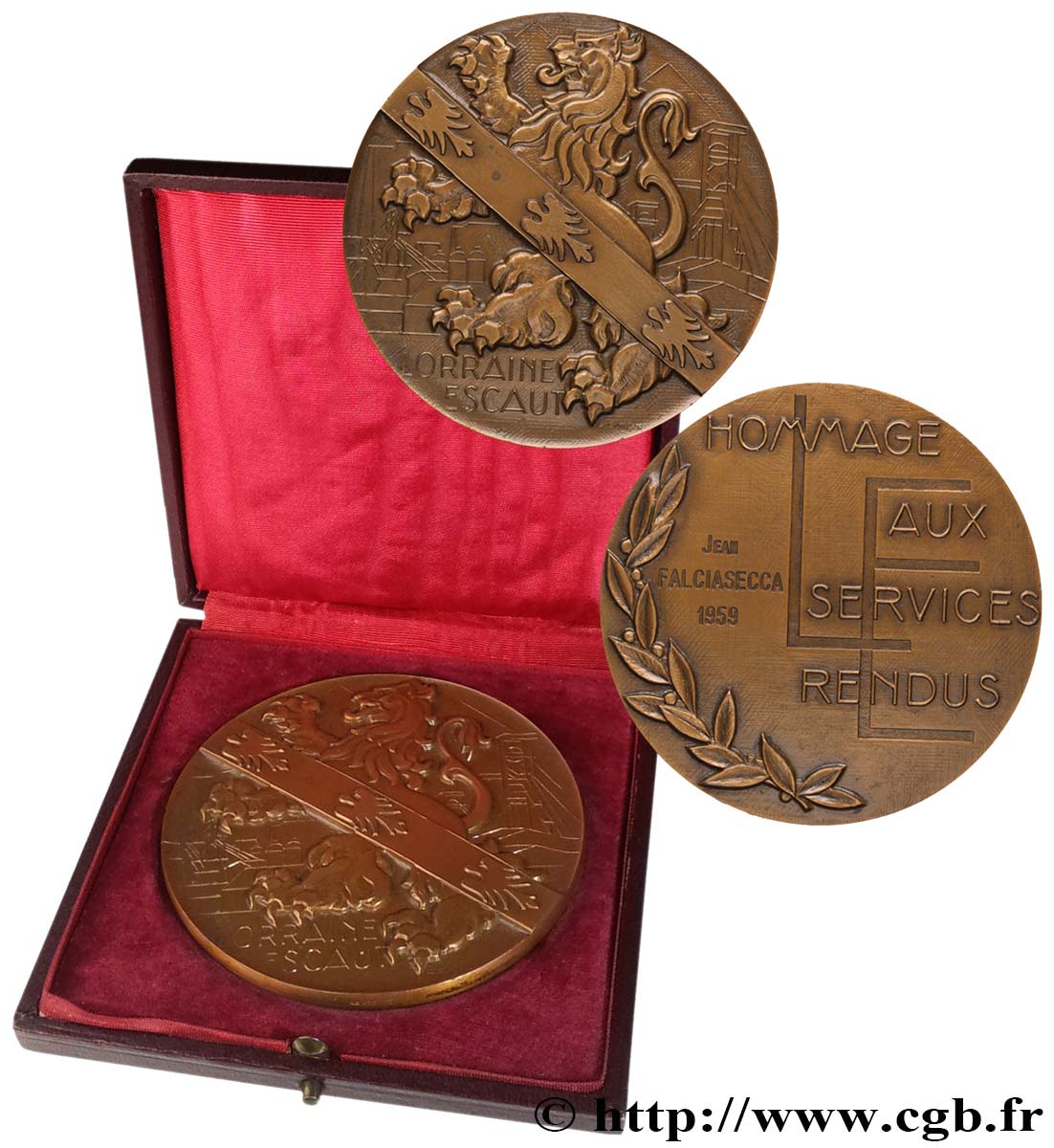 QUINTA REPUBLICA FRANCESA Médaille, Lorraine, Hommage aux services rendus EBC