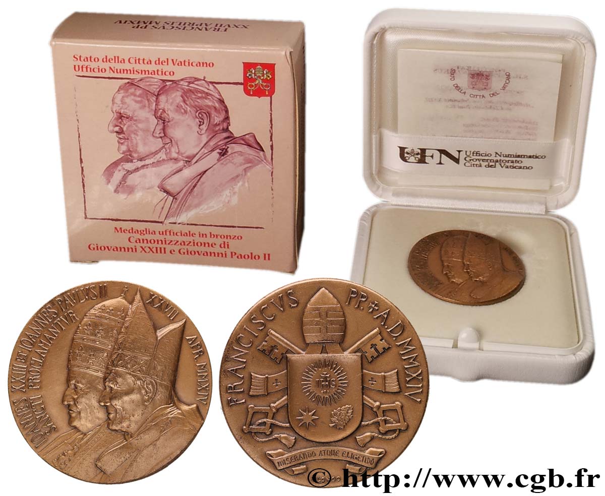 VATICANO Y ESTADOS PONTIFICIOS Médaille, Canonisation de Jean-Paul II et Jean XXIII SC