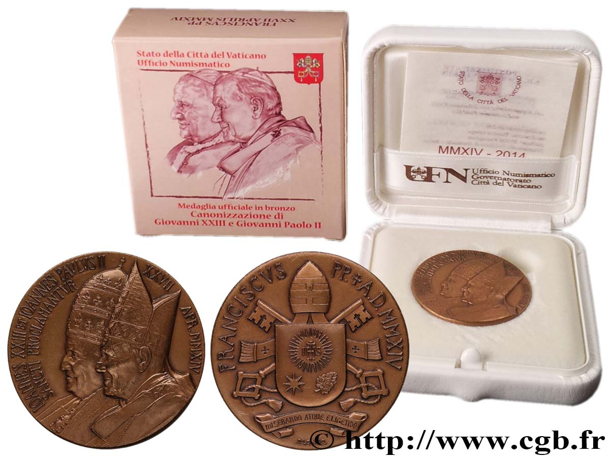 VATICANO Y ESTADOS PONTIFICIOS Médaille, Canonisation de Jean-Paul II et Jean XXIII SC