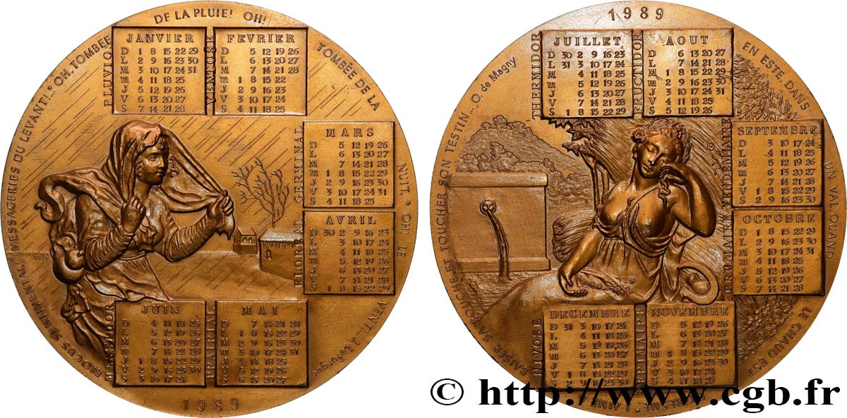 QUINTA REPUBBLICA FRANCESE Médaille calendrier, Blocus sentimental SPL