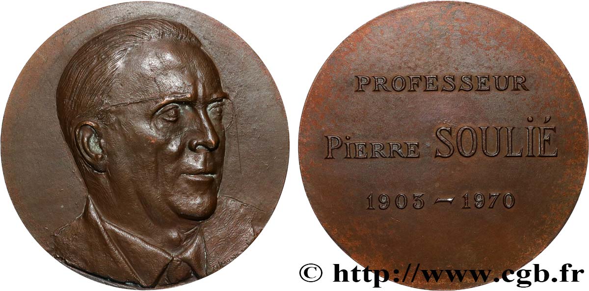 CINQUIÈME RÉPUBLIQUE Médaille, Professeur Pierre Soulié SUP
