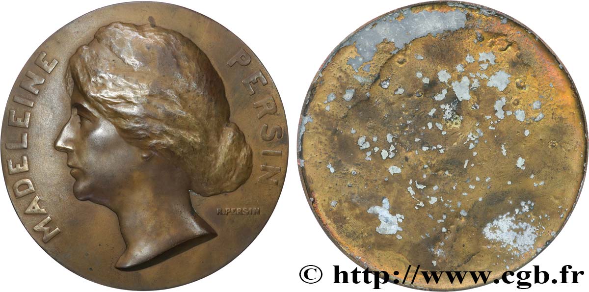III REPUBLIC Médaille, Madeleine Persin, tirage uniface AU