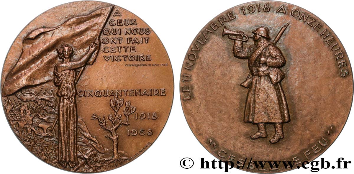 QUINTA REPUBLICA FRANCESA Médaille, Cinquantenaire de la victoire EBC