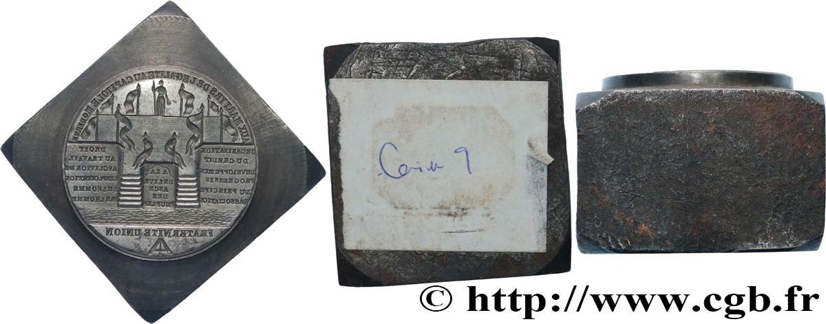 DEUXIÈME RÉPUBLIQUE Matrice du revers, Aux martyrs de l’égalité au capitole moderne TTB+