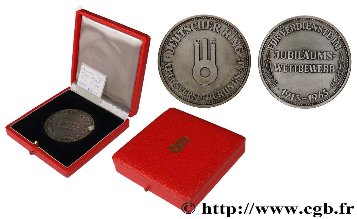 LES ASSURANCES Médaille, 50e anniversaire, Deutscher Ring VZ