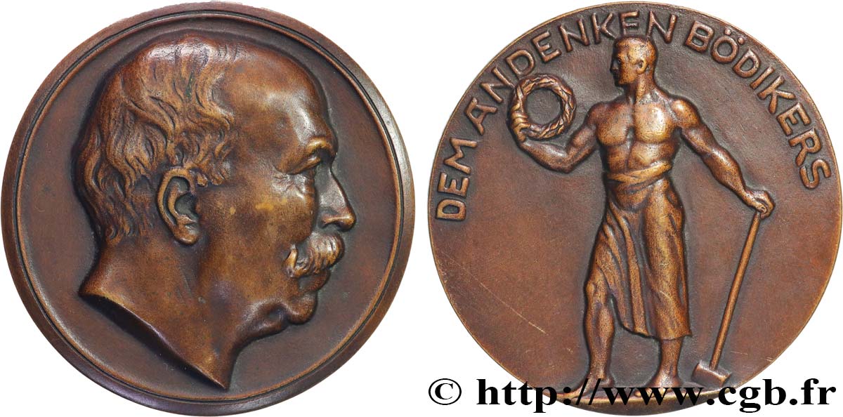 ASSURANCES Médaille, A la mémoire d’Anton Wilhelm Laurenz Karl Maria Bödiker SUP/TTB+